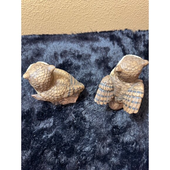 Vintage Homco Owl Figurines Set Of 2 Hand-Painted Collectible Home Decor 70's - Picture 5 of 8